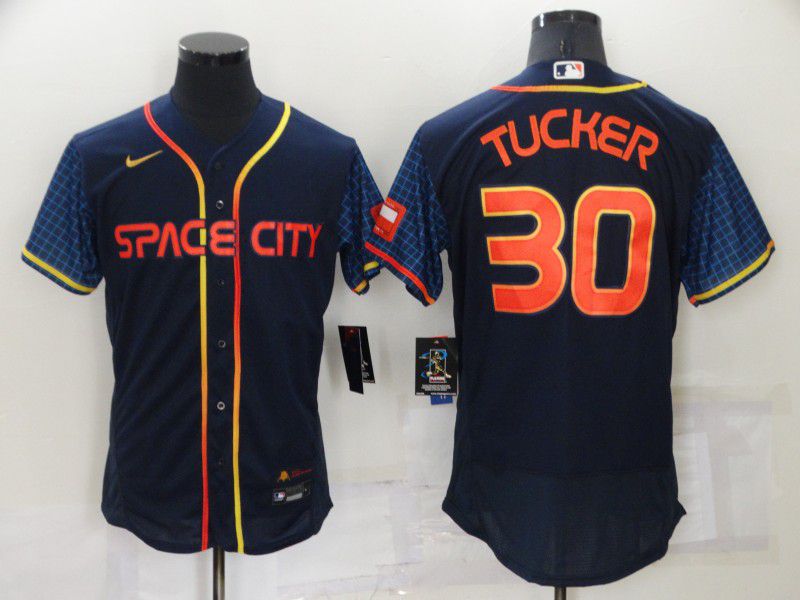 Men Houston Astros #30 Tucker Blue City Edition Elite Nike 2022 MLB Jersey->houston astros->MLB Jersey